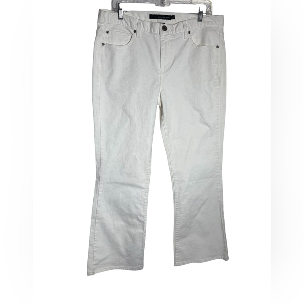 Calvin Klein Jeans Size 14 Women’s‎ White Denim Bootcut Jeans PERFECT! 🩷🩷